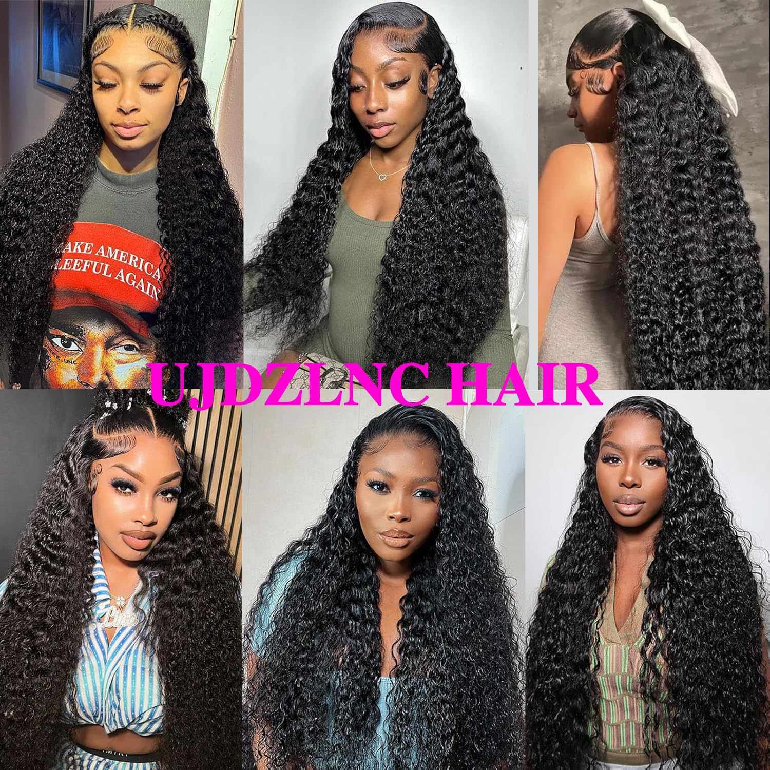 360 Deep Wave Lace Front Human Hair Wig Hidden Strap 360 Lace Front Wigs Human Hair Deep Wave Wig 180% Density Pre Plucked Drawstring Glueless HD Full Lace Front Wigs for Women