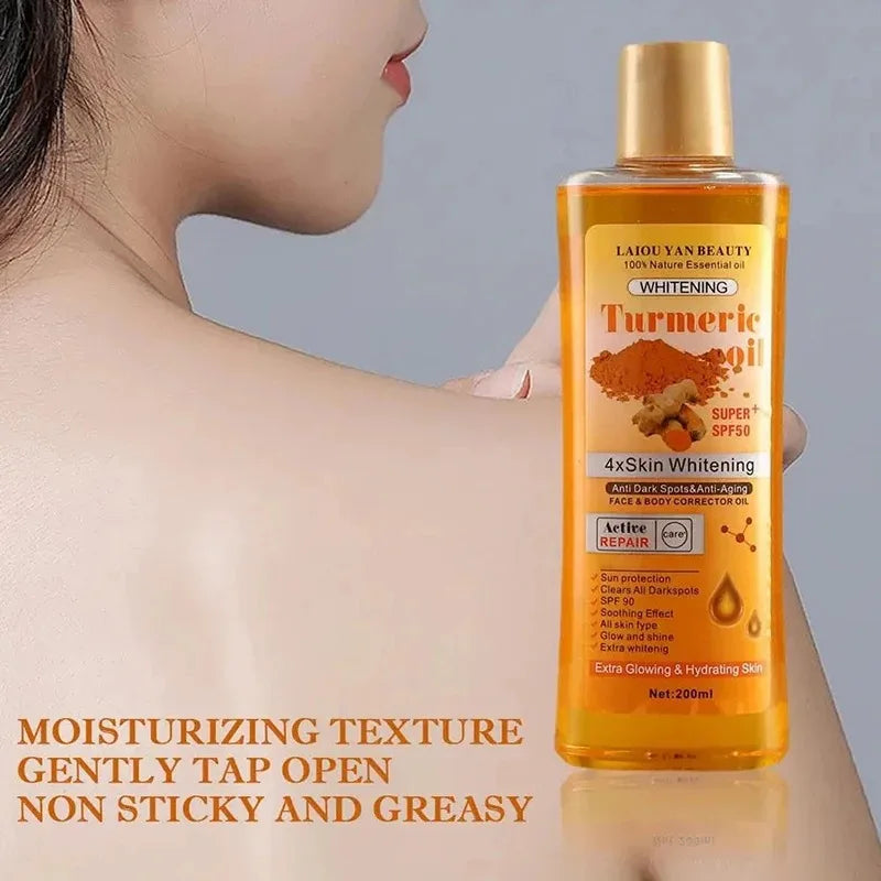 1/2PCS 200ml Turmeric Essential Oil Ginger Deep Hydration Moisturizer Nourishing Smoothing Face Serum Oil Moisturizer Skin Care