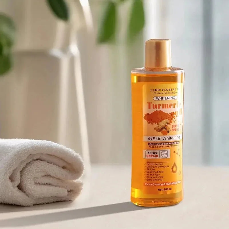 1/2PCS 200ml Turmeric Essential Oil Ginger Deep Hydration Moisturizer Nourishing Smoothing Face Serum Oil Moisturizer Skin Care